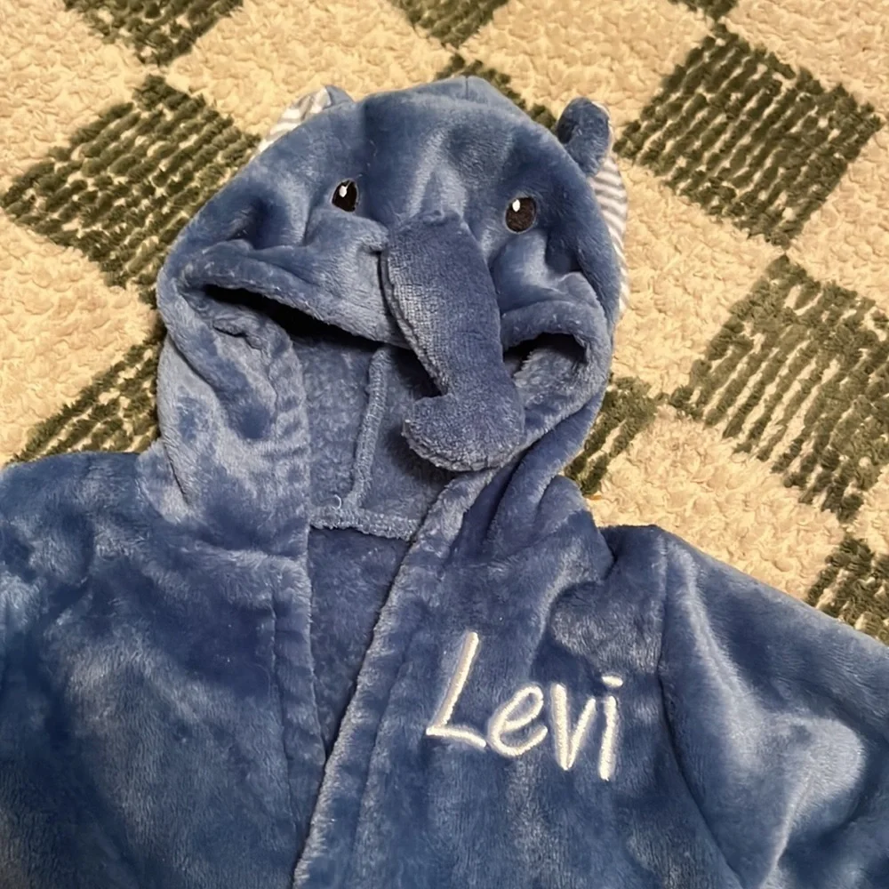 Levi personalized baby bathrobe
